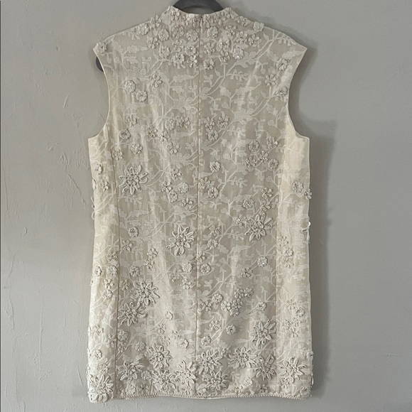 Anthropologie Payal Jain Archer Mini Dress Size 10 Cream Ivory Floral Silk NWT - Picture 9 of 16